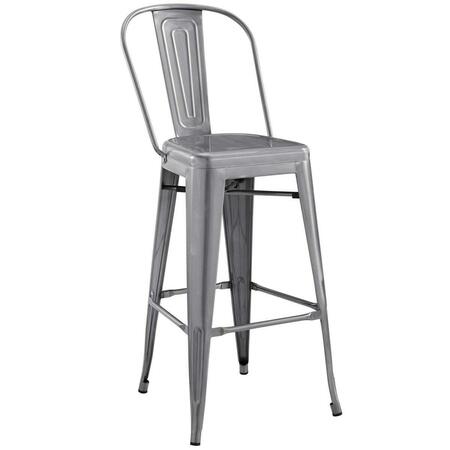 MODWAY FURNITURE Promenade Bar Side Stool, Gunmetal EEI-2813-GME